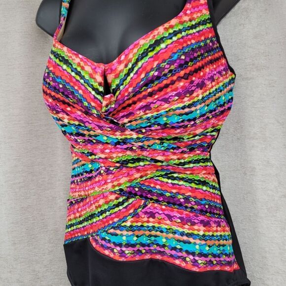 Miraclesuit Escape Night Lights Underwire Tummy Control One Piece Swimsuit - Picture 3 of 13